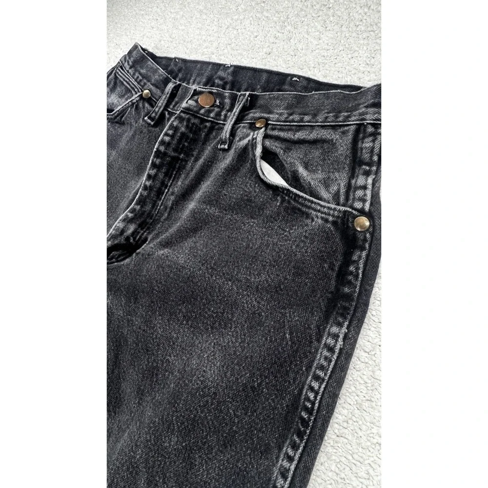 Wrangler Jeans Mens 30x32 Cowboy Cut High Rise Faded Black Cotton Tag 31x34 Y2K